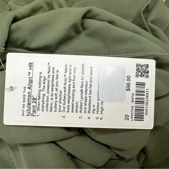 Lululemon | Align High Rise Legging 28 inch Inseam | Green Twill - Picture 9 of 10